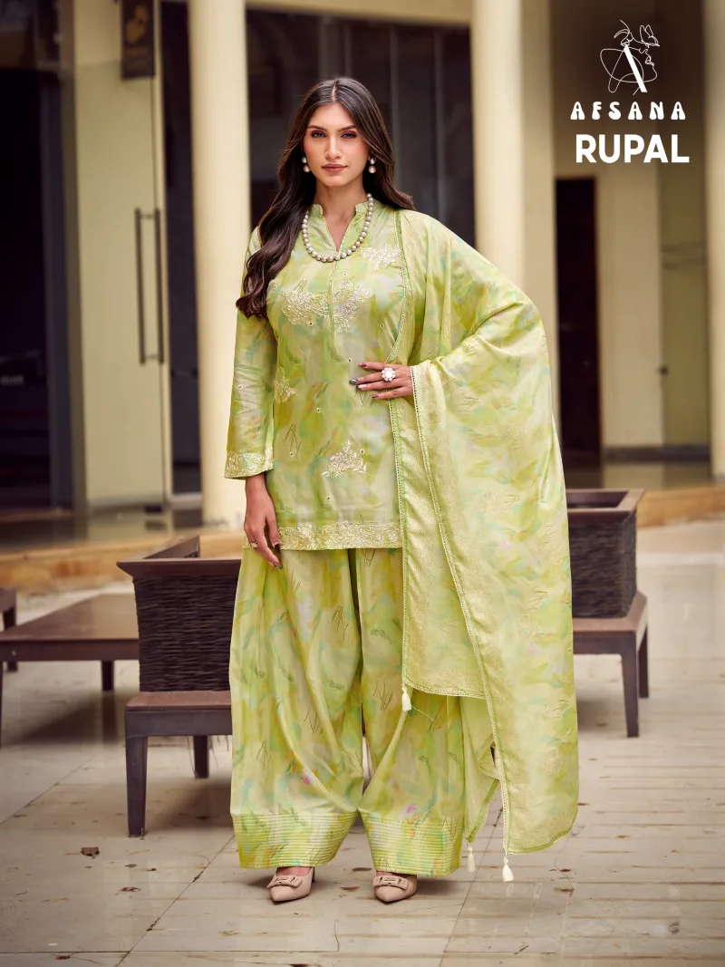 Rupal Vol 1 By Afsana Bemberg Silk Farshi Readymade Salwar Kameez 